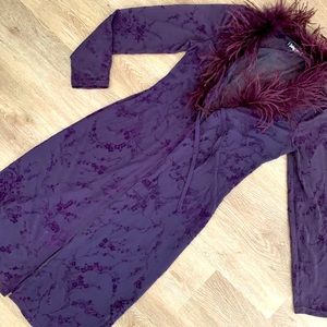 Vintage Purple Velvet Robe Fur Lined Paris S